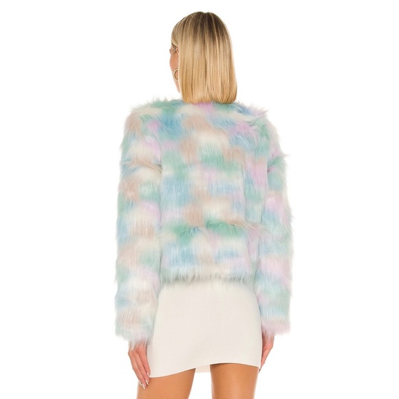 Superdown Shiloh Faux Fur Jacket Pastel Size M - Picture 17 of 17